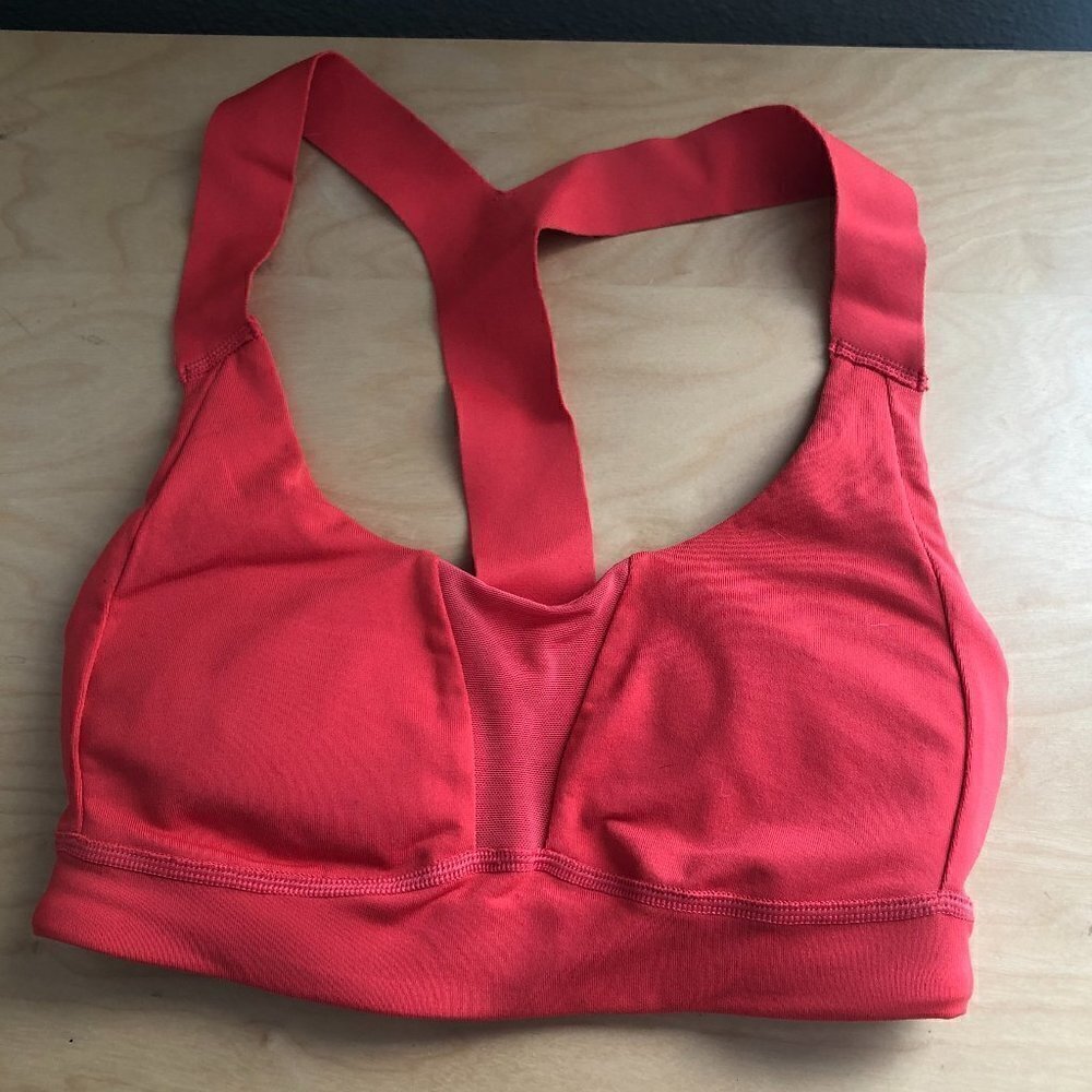 The North Face Sports Bra Women's size XS Coral Mesh Bodice Panel Racerback